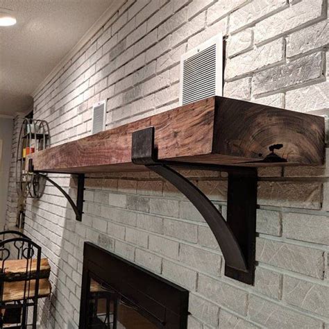 mantel metal brackets|rustic iron brackets for mantels.